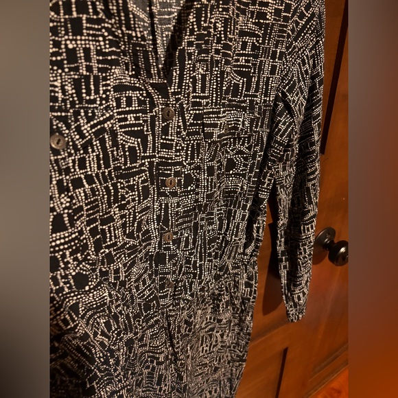 Anthropologie Lilia Black and White Geometric Patterned Jumpsuit - Picture 5 of 6